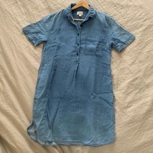 J. Crew Shirt Sleeve Denim Chambray Shirtdress